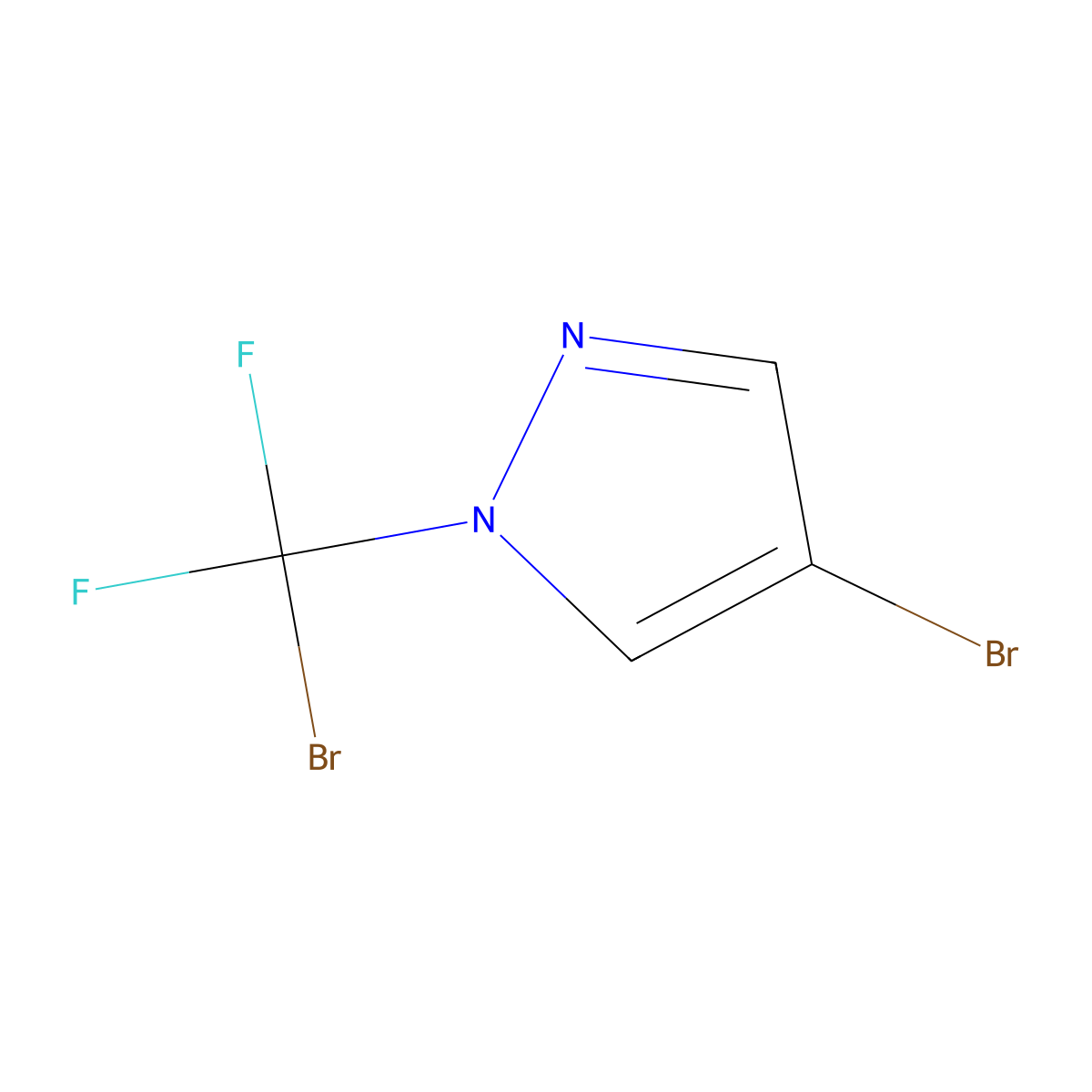 4-bromo-1-(bromodifluoromethyl)-1H-pyrazole molecular structure, CAS 1046831-96-2