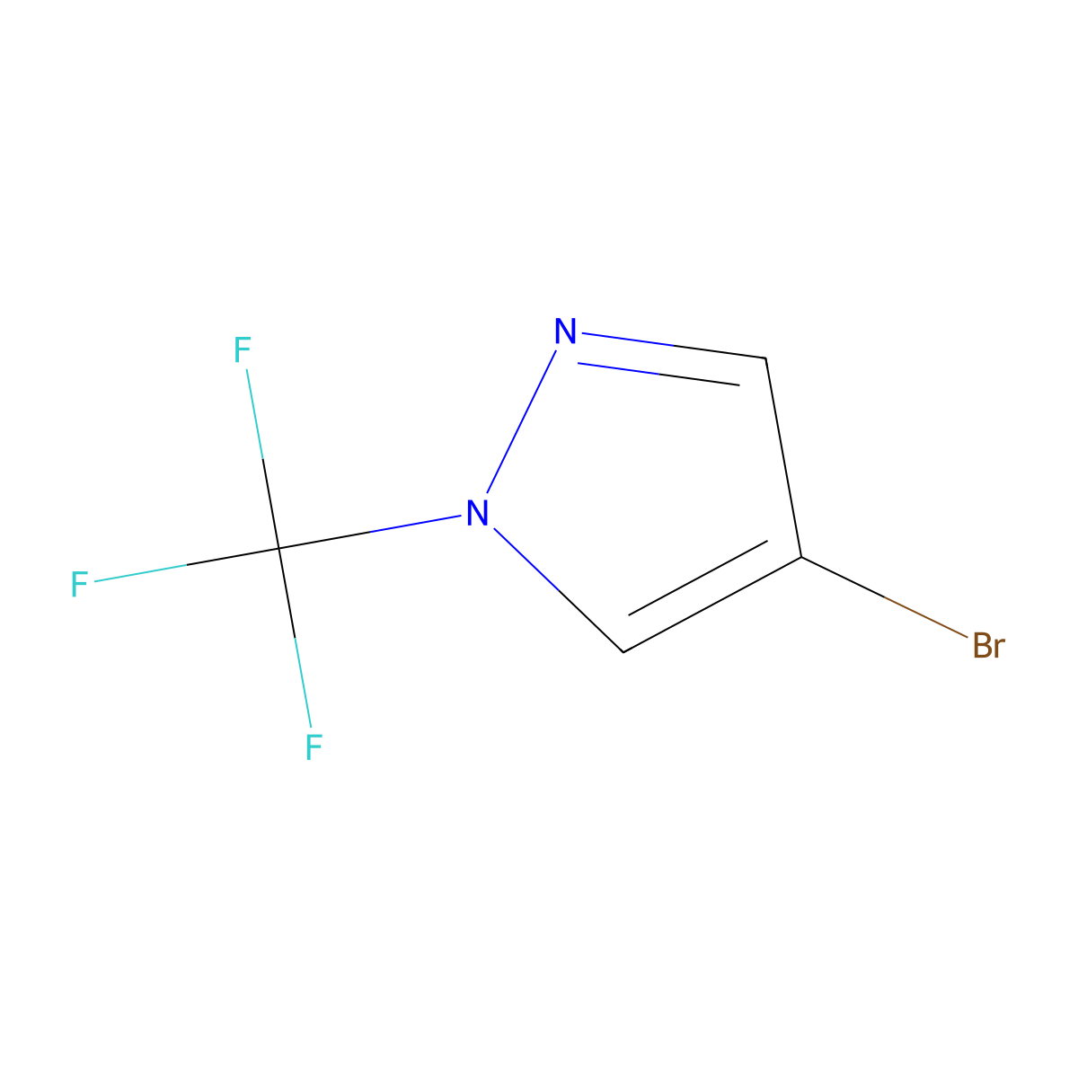 4-Bromo-1-(trifluoromethyl)-1H-pyrazole molecular structure, CAS 1046831-97-3