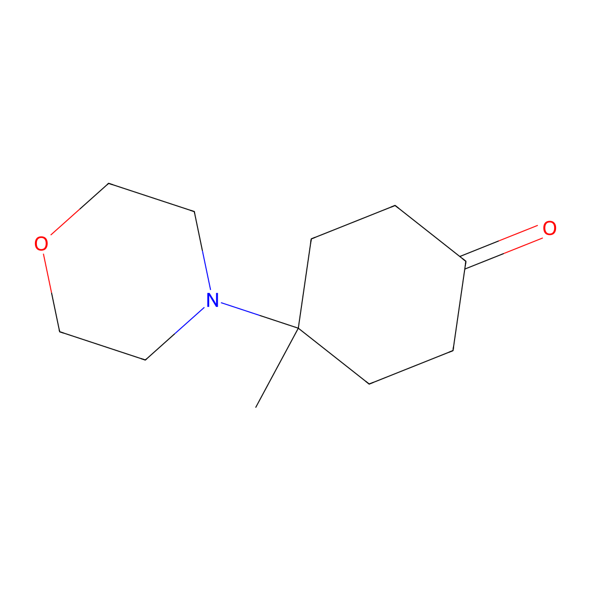4-Methyl-4-(morpholin-4-yl)cyclohexan-1-one molecular structure, CAS 1046832-12-5