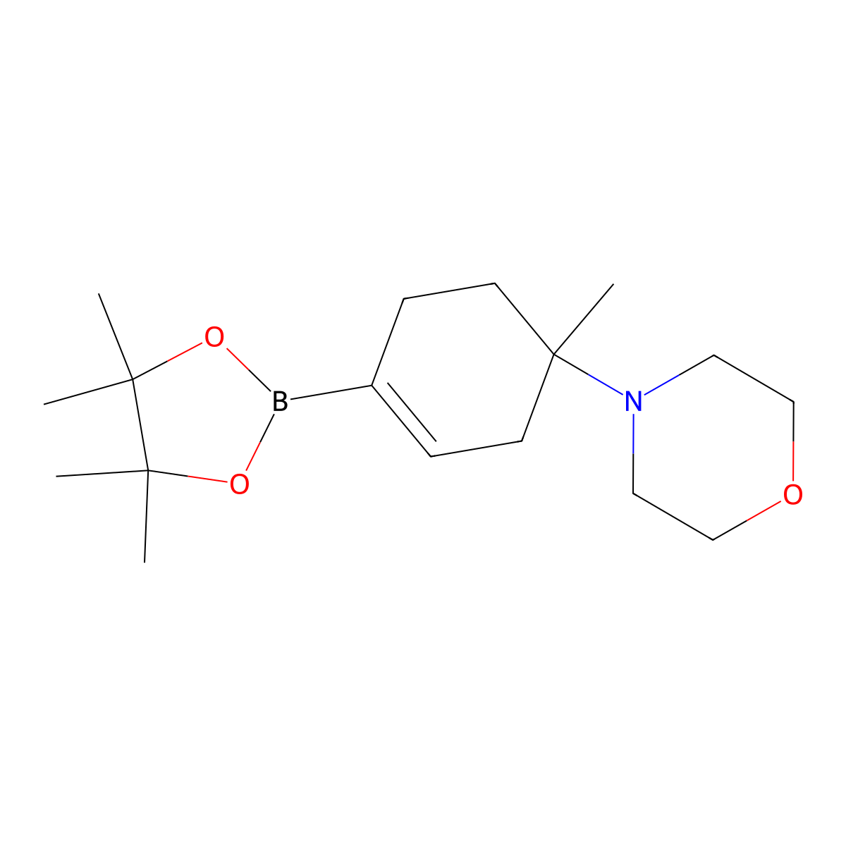 4-(1-Methyl-4-(4,4,5,5-tetramethyl-1,3,2-dioxaborolan-2-yl)cyclohex-3-en-1-yl)morpholine molecular structure, CAS 1046832-14-7