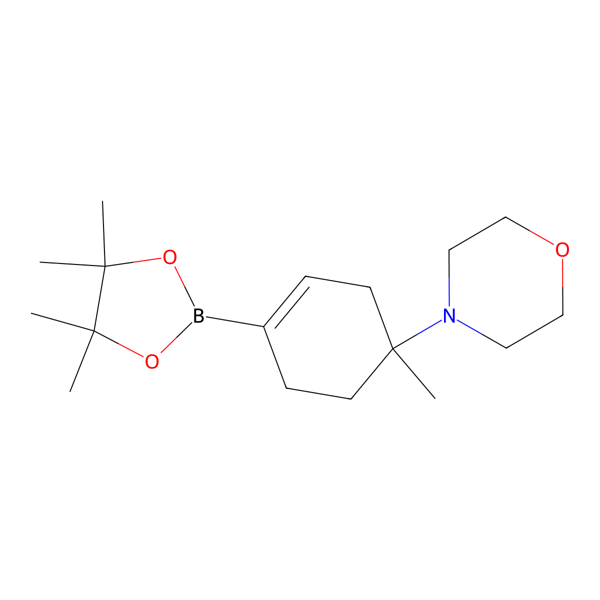 4-(1-Methyl-4-(4,4,5,5-tetramethyl-1,3,2-dioxaborolan-2-yl)cyclohex-3-en-1-yl)morpholine molecular structure, CAS 1046832-14-7