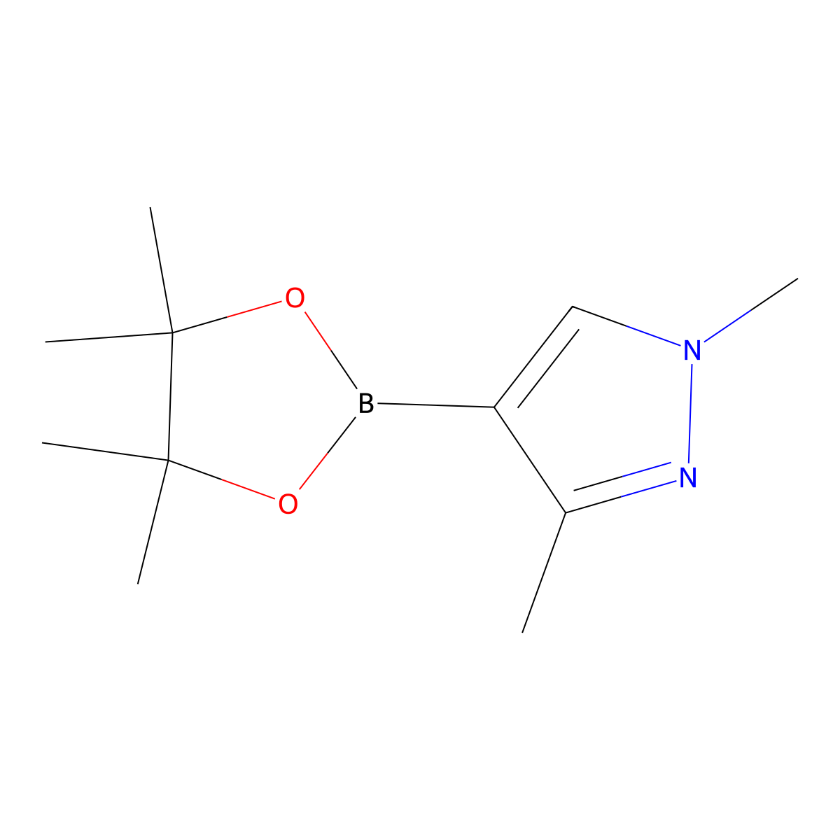 1,3-Dimethyl-4-(4,4,5,5-tetramethyl-1,3,2-dioxaborolan-2-yl)-1H-pyrazole molecular structure, CAS 1046832-21-6