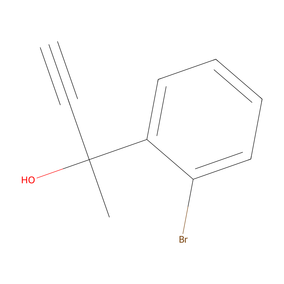 2-(2-Bromophenyl)but-3-yn-2-ol molecular structure, CAS 104684-12-0