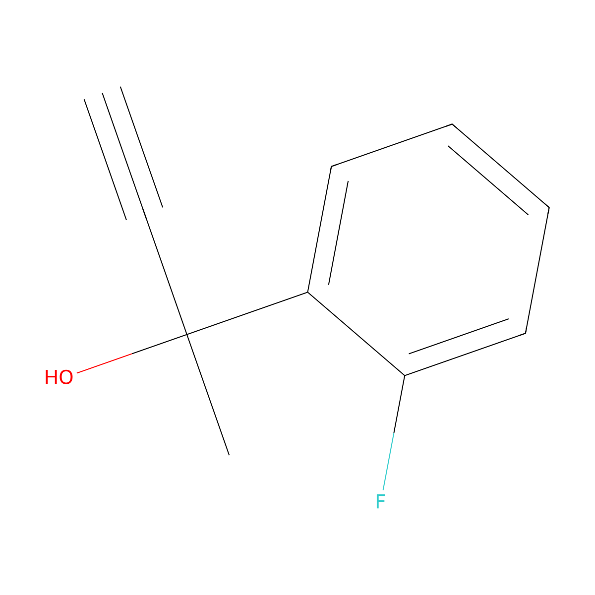 2-(2-Fluorophenyl)but-3-yn-2-ol molecular structure, CAS 104684-14-2