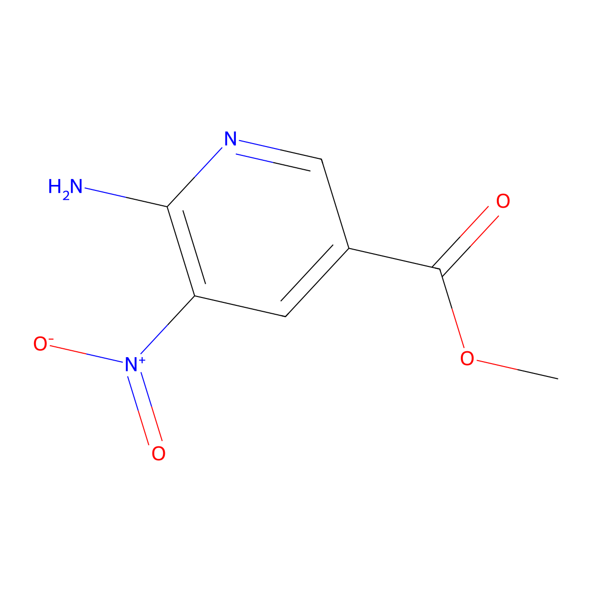 Methyl 6-amino-5-nitropyridine-3-carboxylate molecular structure, CAS 104685-75-8
