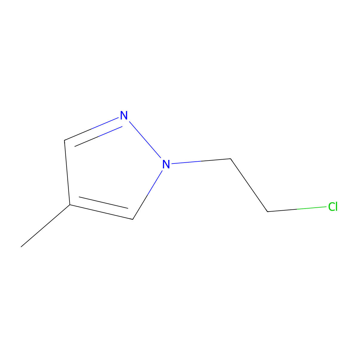 1-(2-chloroethyl)-4-methyl-1H-pyrazole molecular structure, CAS 1046861-53-3