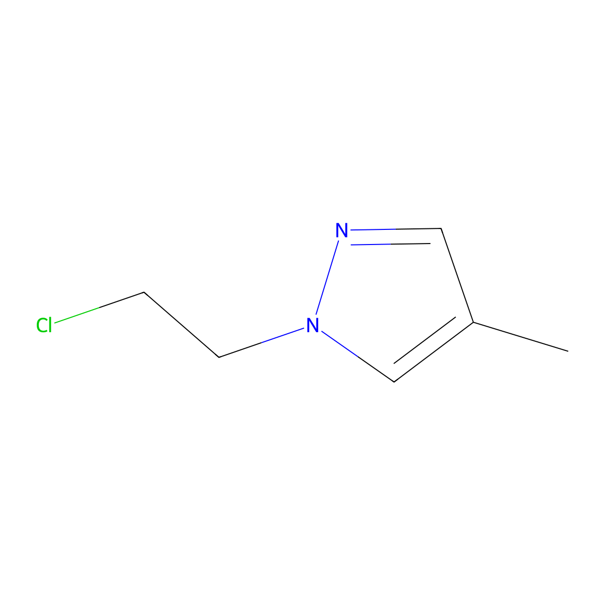 1-(2-chloroethyl)-4-methyl-1H-pyrazole molecular structure, CAS 1046861-53-3
