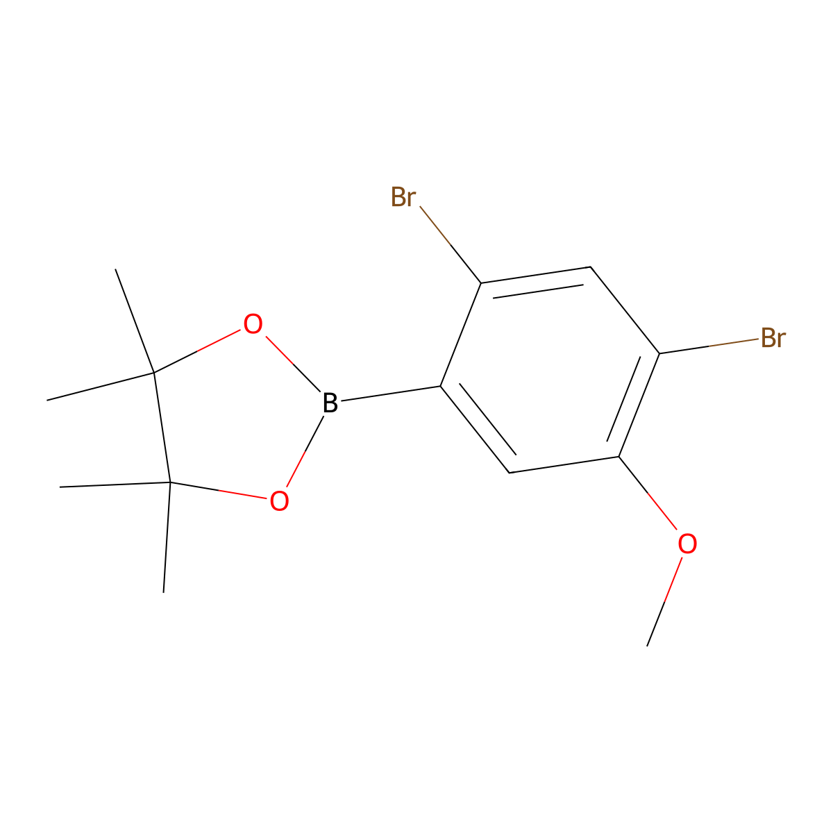 2-(2,4-Dibromo-5-methoxyphenyl)-4,4,5,5-tetramethyl-1,3,2-dioxaborolane molecular structure, CAS 1046862-07-0