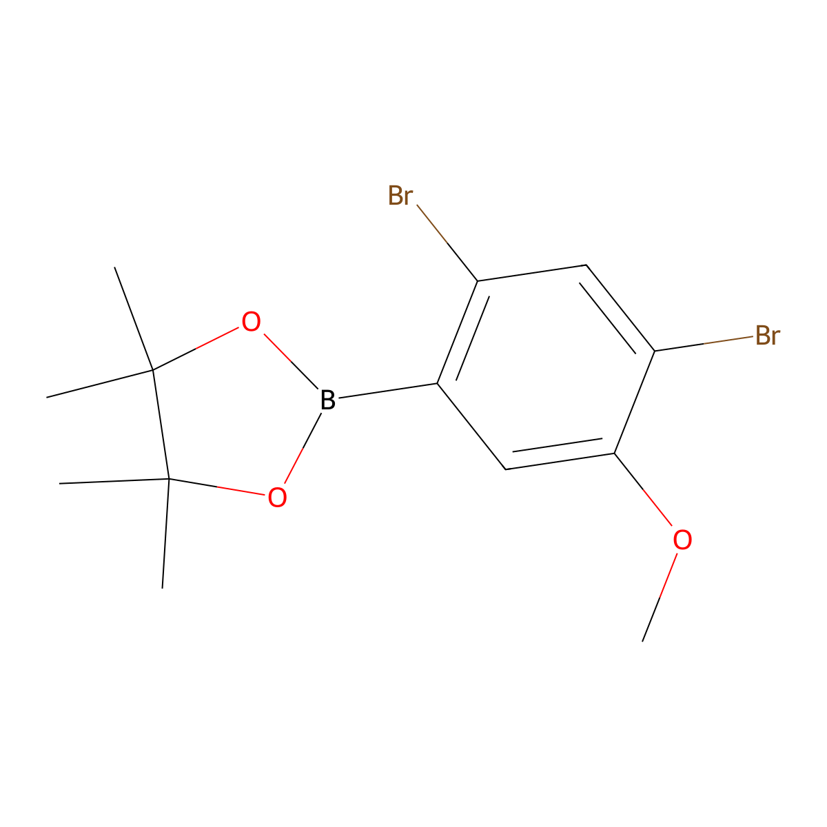 2-(2,4-Dibromo-5-methoxyphenyl)-4,4,5,5-tetramethyl-1,3,2-dioxaborolane molecular structure, CAS 1046862-07-0