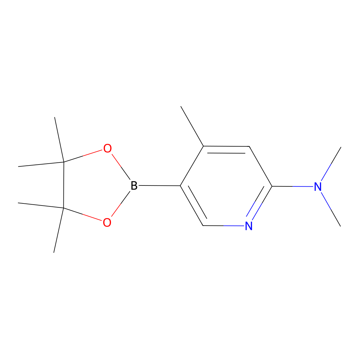 N,N,4-Trimethyl-5-(4,4,5,5-tetramethyl-1,3,2-dioxaborolan-2-yl)-2-pyridinamine molecular structure, CAS 1046862-09-2