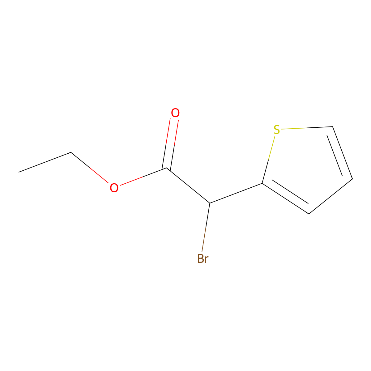 Ethyl 2-bromo-2-(thiophen-2-yl)acetate molecular structure, CAS 104688-01-9