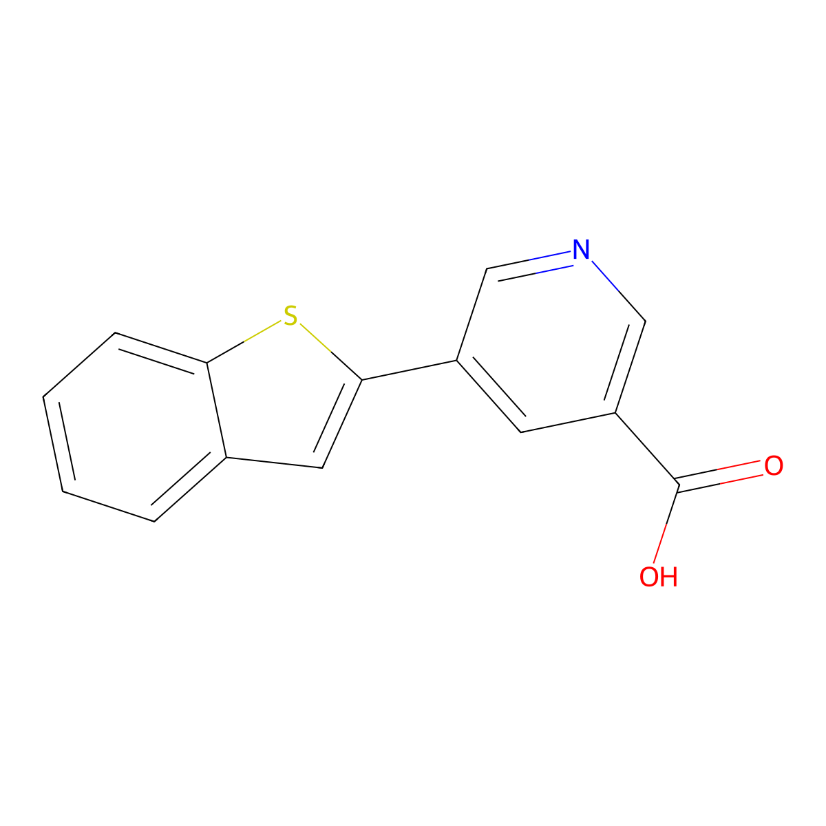 5-Benzo[b]thiophen-2-yl-nicotinic acid molecular structure, CAS 1046882-03-4