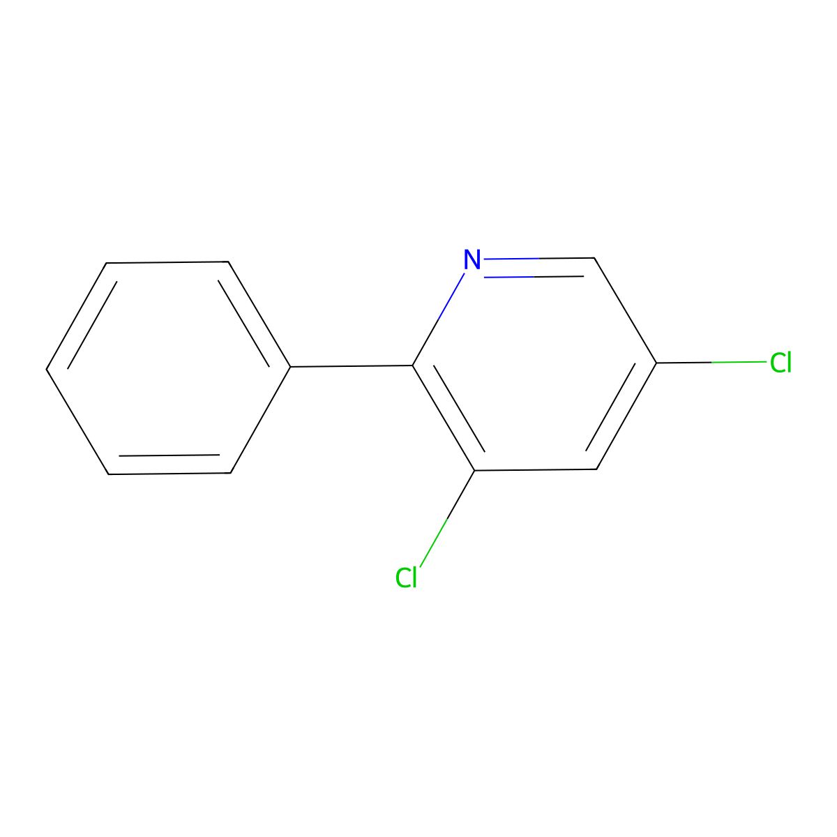3,5-Dichloro-2-phenylpyridine molecular structure, CAS 10469-01-9
