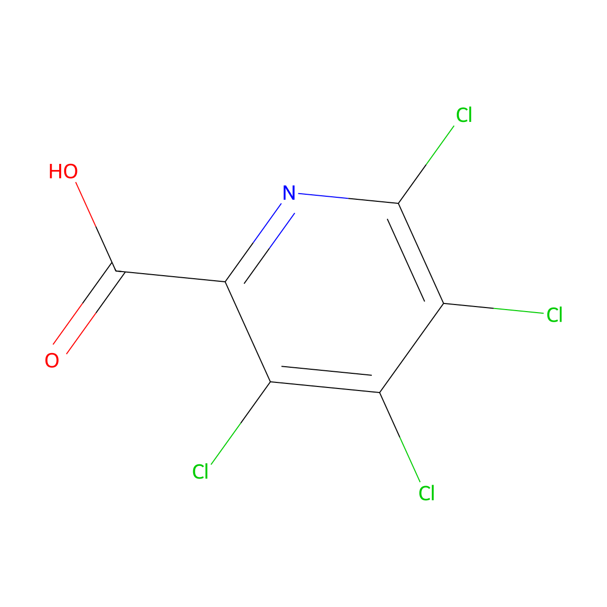 3,4,5,6-Tetrachloropyridine-2-carboxylic acid molecular structure, CAS 10469-09-7