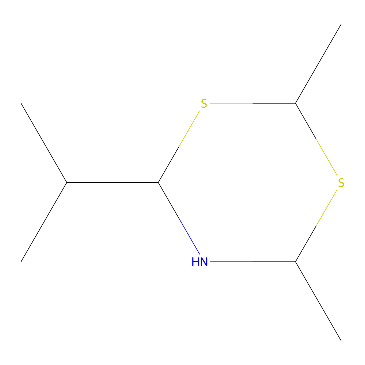 Dihydro-2,4-dimethyl-6-(1-methylethyl)-4H-1,3,5-dithiazine molecular structure, CAS 104691-41-0