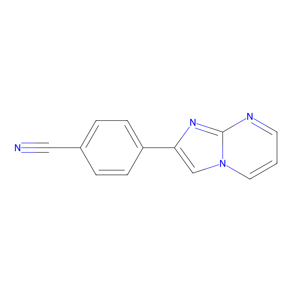 4-Imidazo[1,2-a]pyrimidin-2-ylbenzonitrile molecular structure, CAS 104691-51-2
