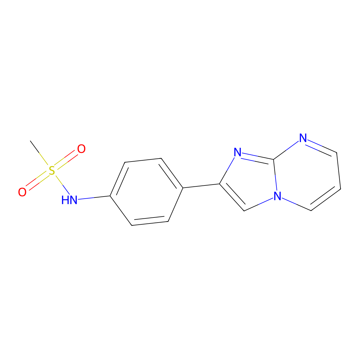 N-(4-imidazo[1,2-a]pyrimidin-2-ylphenyl)methanesulfonamide molecular structure, CAS 104691-52-3