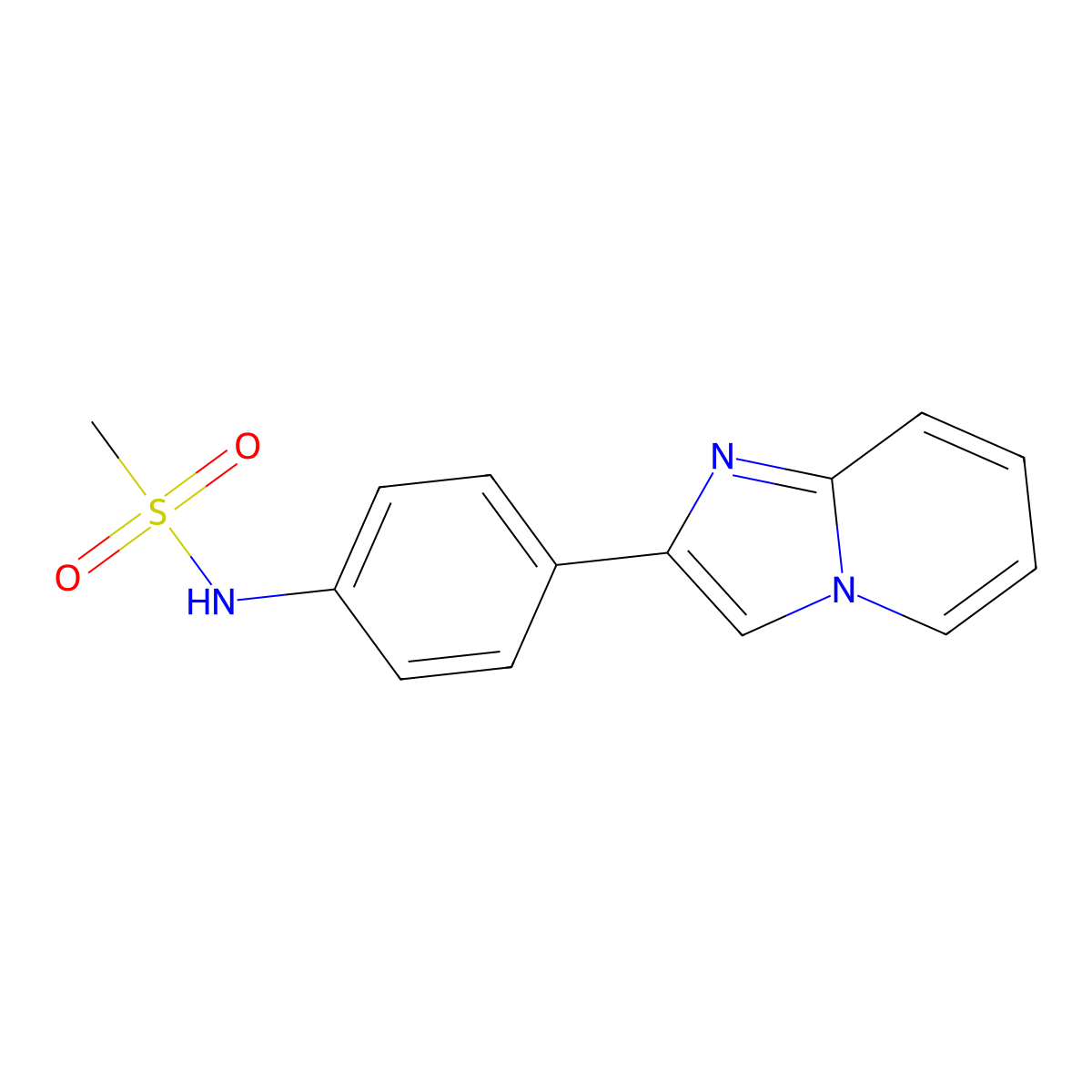 N-(4-imidazo[1,2-a]pyridin-2-ylphenyl)methanesulfonamide molecular structure, CAS 104691-60-3