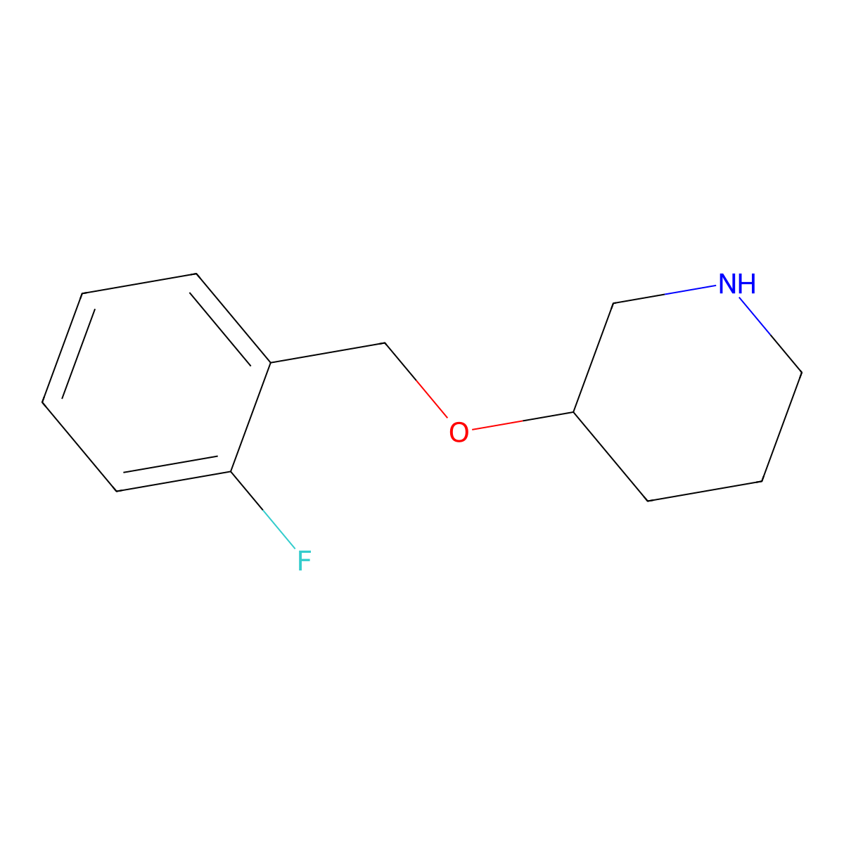 3-[(2-Fluorophenyl)methoxy]piperidine molecular structure, CAS 1046921-94-1