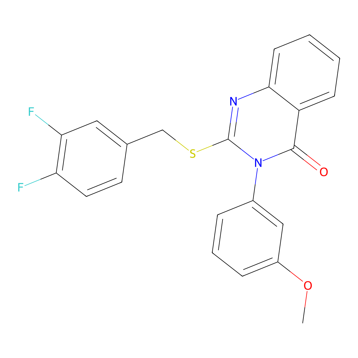 2-[(3,4-difluorobenzyl)sulfanyl]-3-(3-methoxyphenyl)quinazolin-4(3H)-one molecular structure, CAS 1046922-07-9