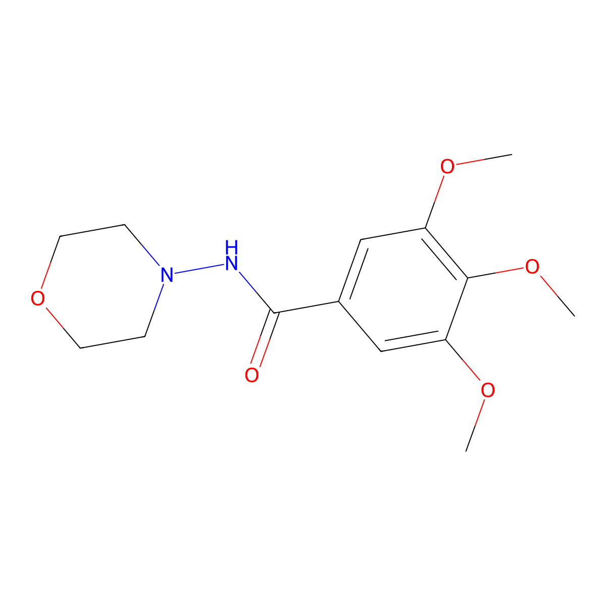 Benzamide, 3,4,5-trimethoxy-N-4-morpholinyl- molecular structure, CAS 104699-39-0