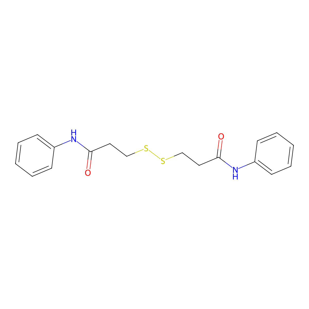 3-[(3-anilino-3-oxopropyl)disulfanyl]-N-phenylpropanamide molecular structure, CAS 1047-89-8