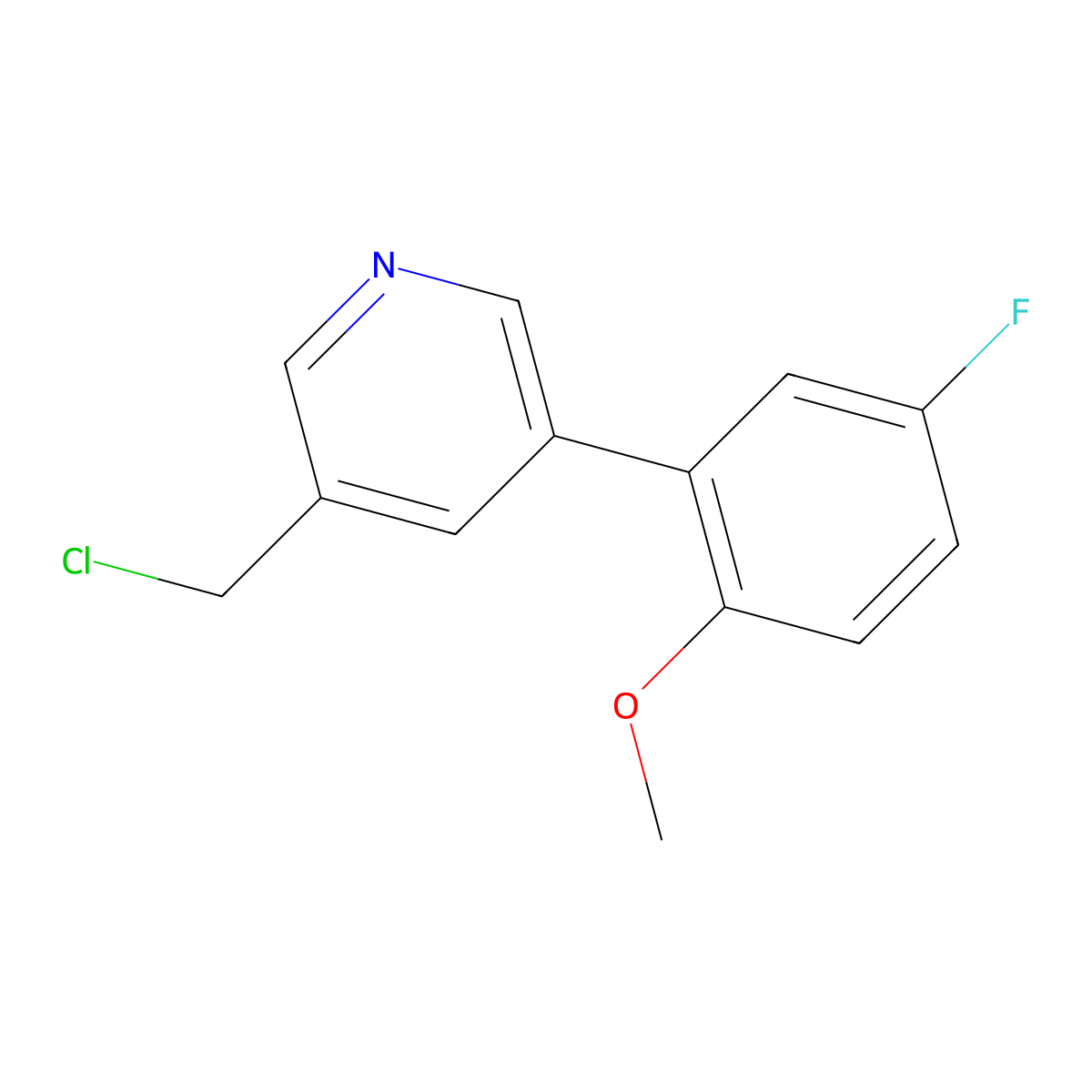 3-(Chloromethyl)-5-(5-fluoro-2-methoxyphenyl)pyridine molecular structure, CAS 1047030-41-0