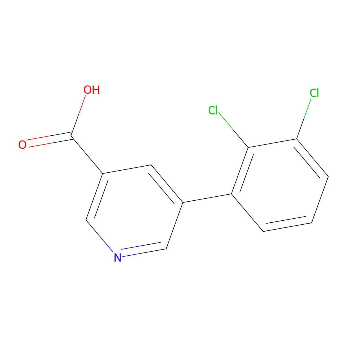 5-(2,3-Dichlorophenyl)pyridine-3-carboxylic acid molecular structure, CAS 1047045-99-7