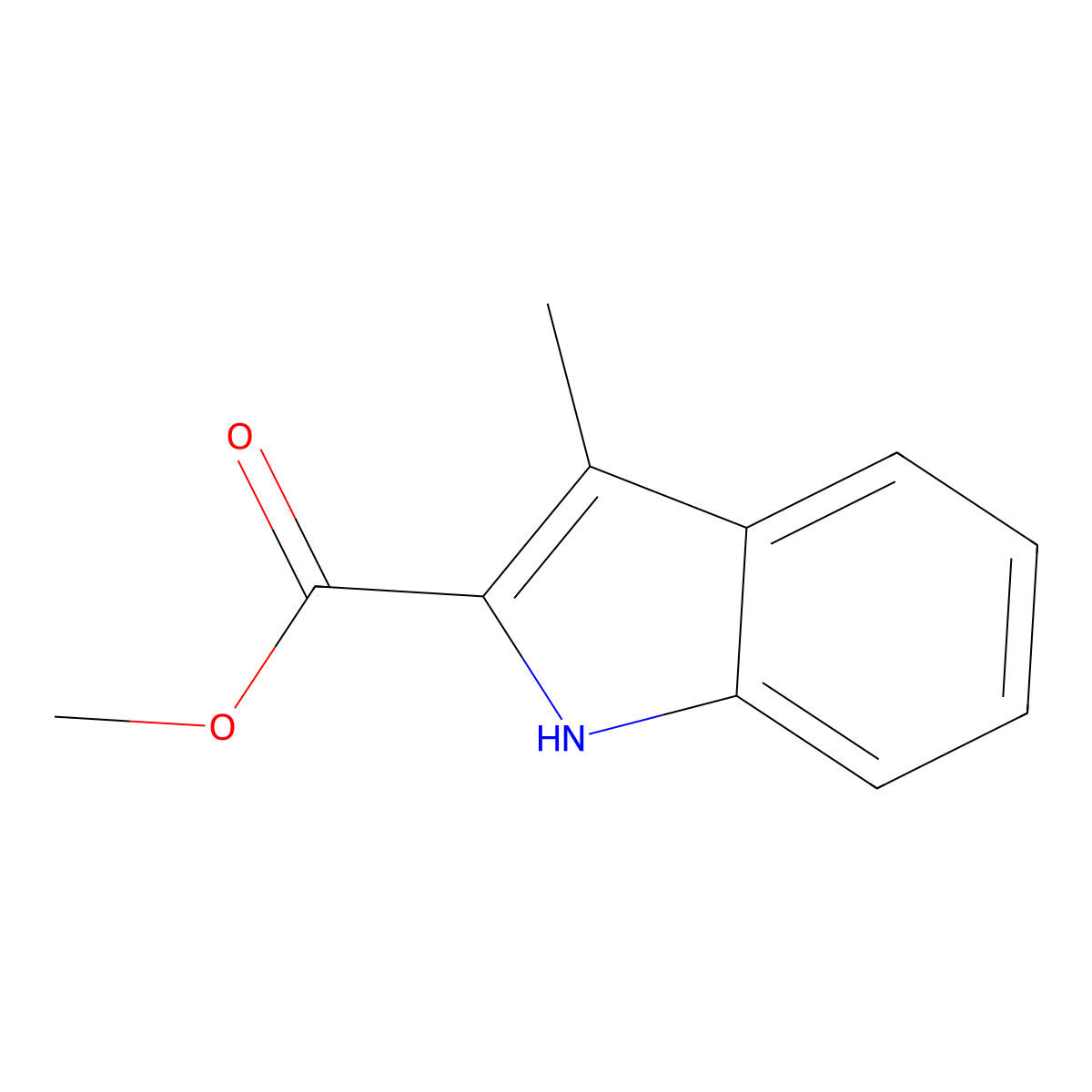 Methyl 3-methyl-1H-indole-2-carboxylate molecular structure, CAS 104711-29-7