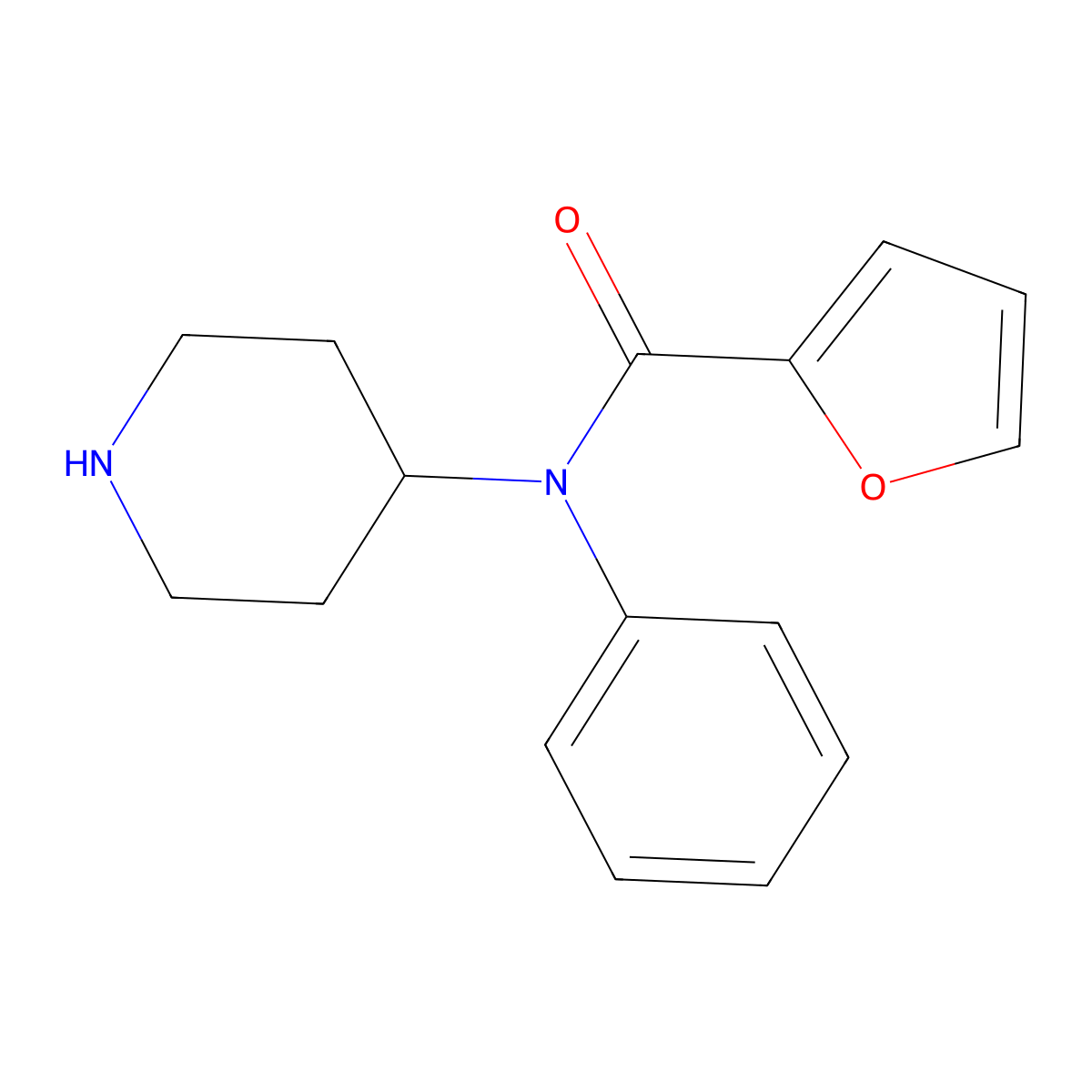 Furanyl norfentanyl molecular structure, CAS 1047187-49-4