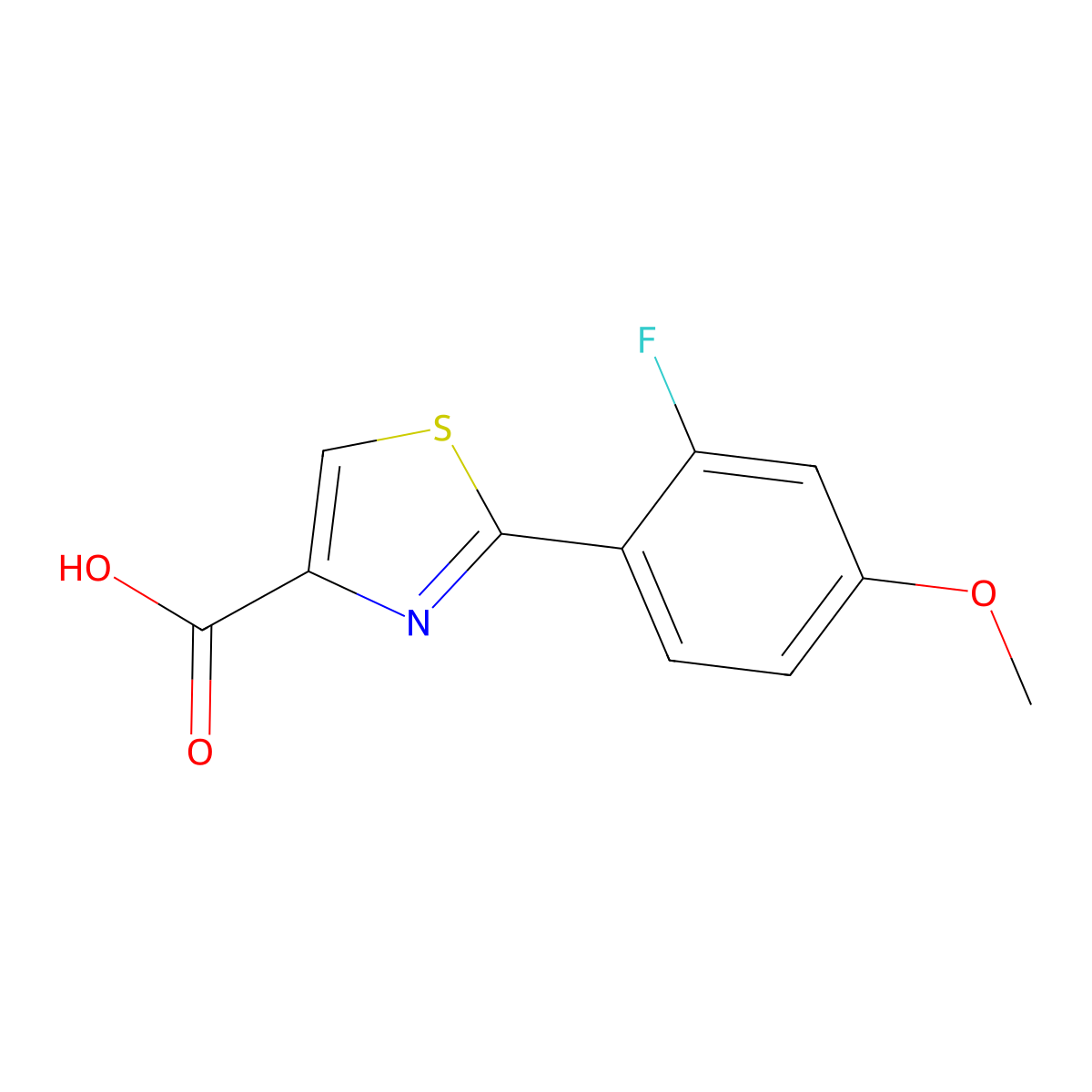 2-(2-Fluoro-4-methoxyphenyl)-1,3-thiazole-4-carboxylic acid molecular structure, CAS 1047193-97-4