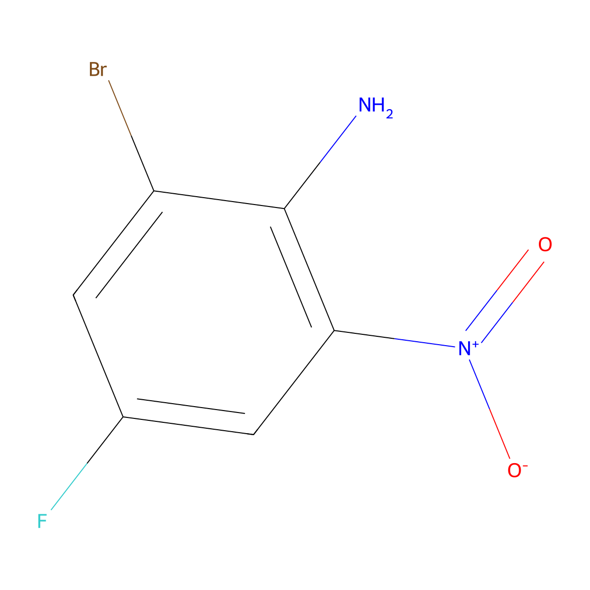 2-Bromo-4-fluoro-6-nitroaniline molecular structure, CAS 10472-88-5