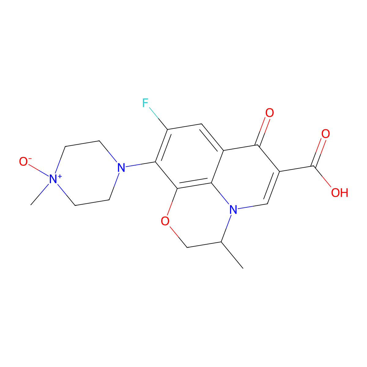 Ofloxacin N-oxide molecular structure, CAS 104721-52-0