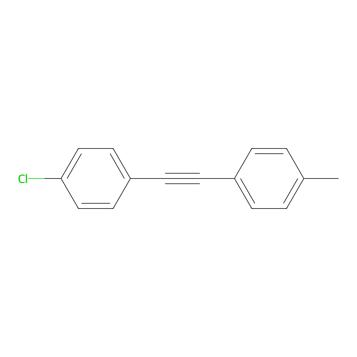 Benzene, 1-chloro-4-[(4-methylphenyl)ethynyl]- molecular structure, CAS 104729-85-3