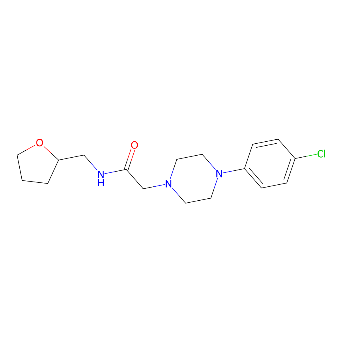 2-[4-(4-chlorophenyl)piperazin-1-yl]-N-[(oxolan-2-yl)methyl]acetamide molecular structure, CAS 1047294-69-8