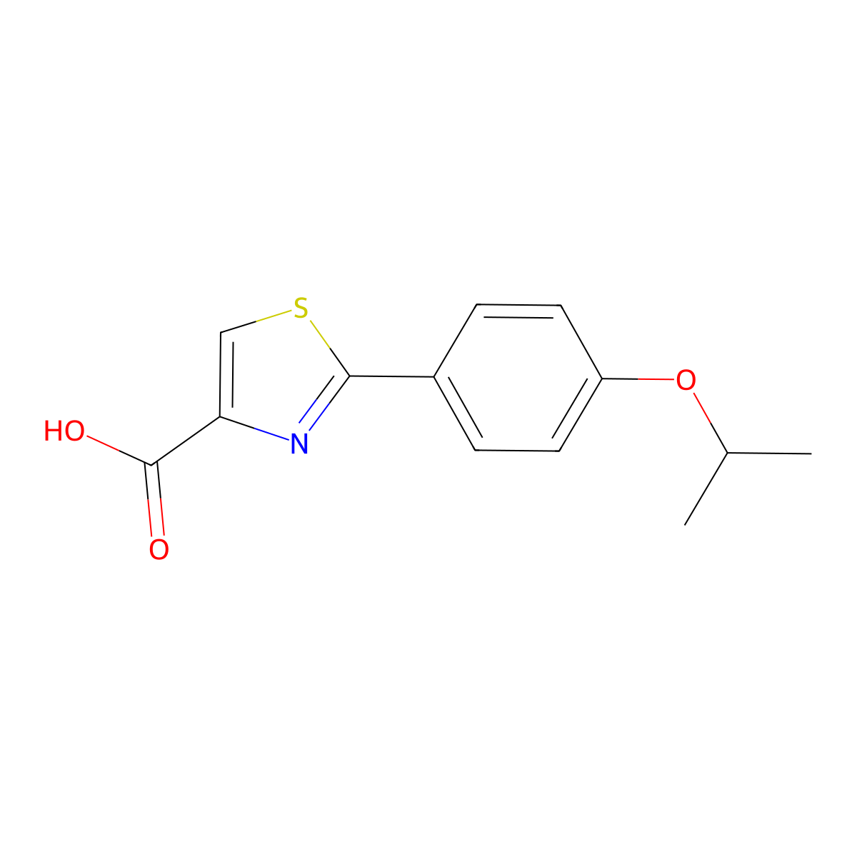 2-[4-(Propan-2-yloxy)phenyl]-1,3-thiazole-4-carboxylic acid molecular structure, CAS 1047308-85-9