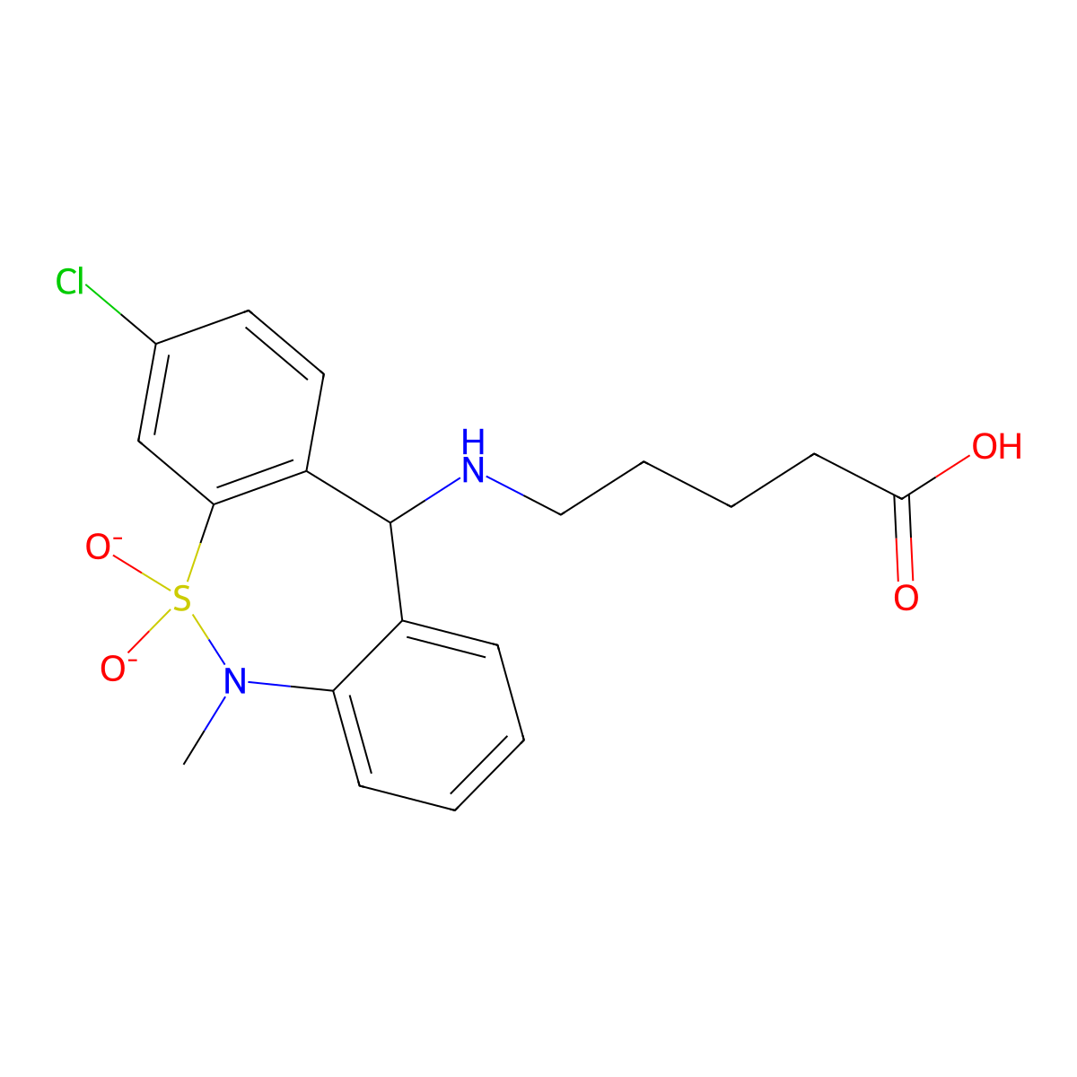 Tianeptine MC(5) molecular structure, CAS 104732-22-1