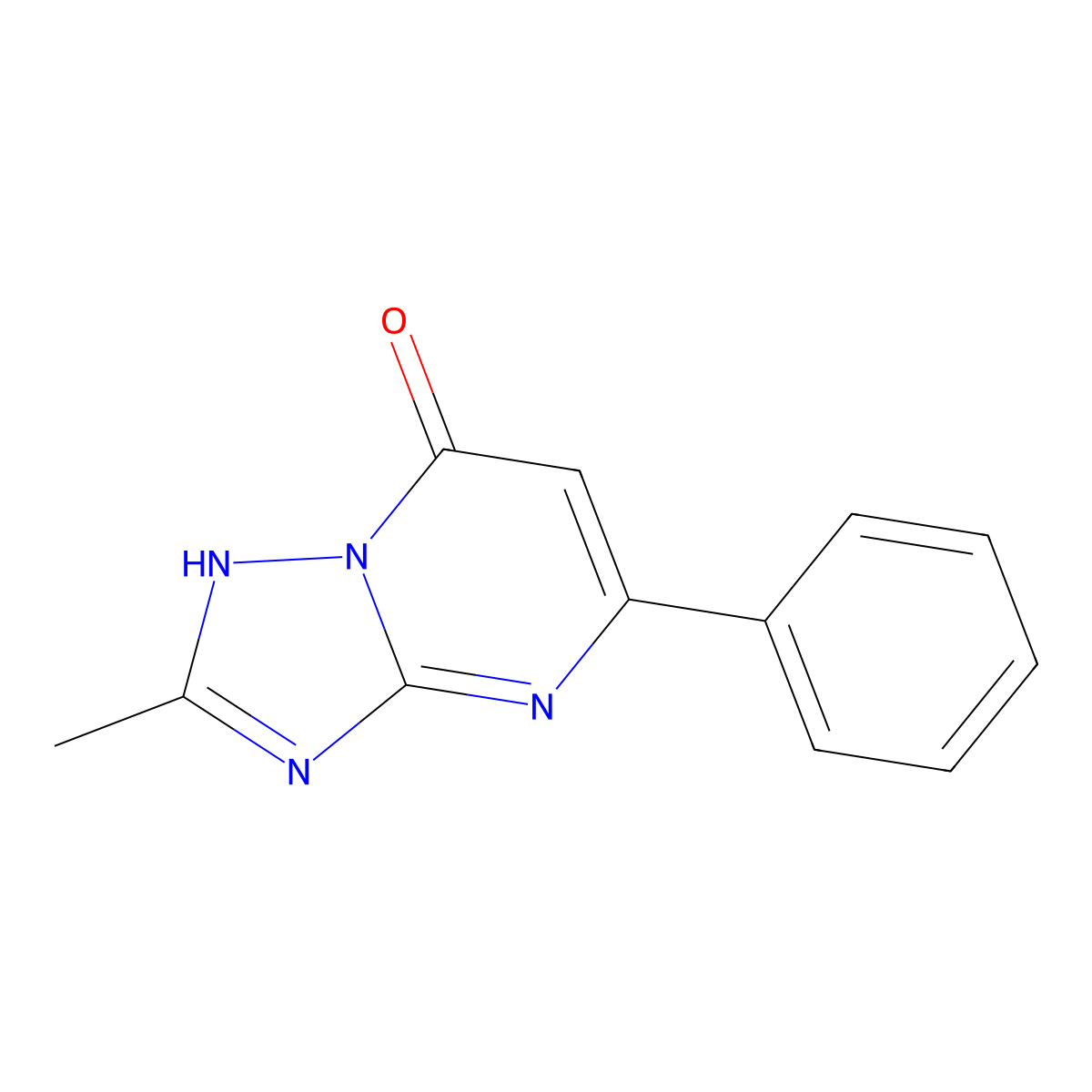 2-Methyl-5-phenyl[1,2,4]triazolo[1,5-a]pyrimidin-7-ol molecular structure, CAS 104742-73-6