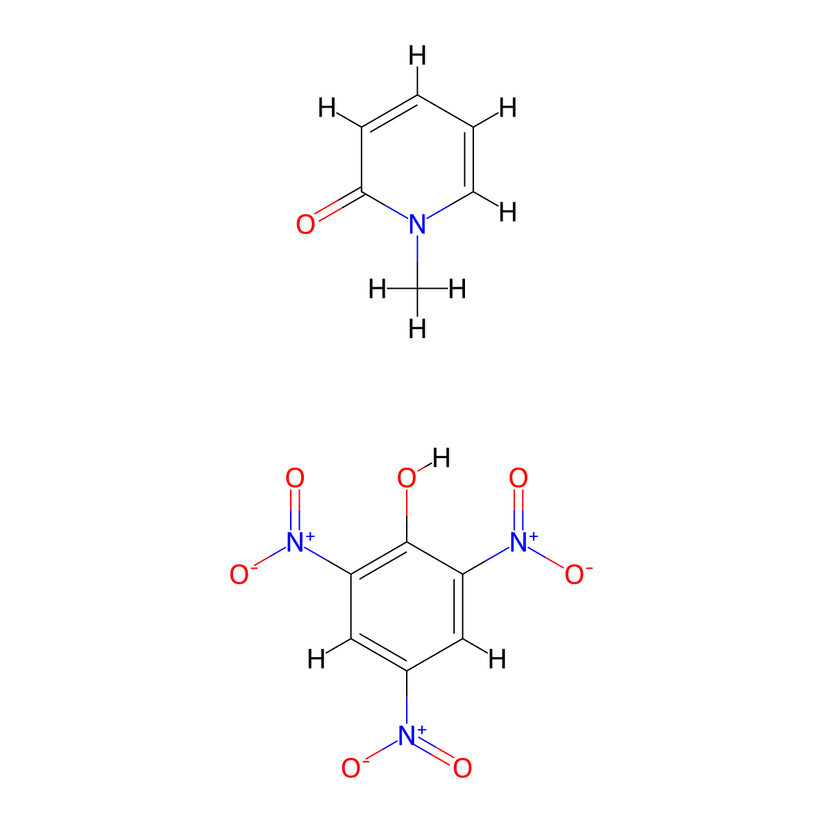 1-Methylpyridin-2-one;2,4,6-trinitrophenol molecular structure, CAS 104742-77-0