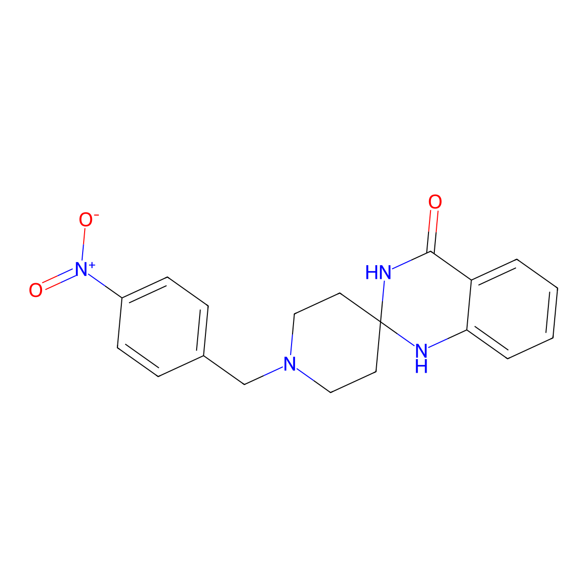 1-[(4-nitrophenyl)methyl]-3',4'-dihydro-1'H-spiro[piperidine-4,2'-quinazoline]-4'-one molecular structure, CAS 1047424-73-6