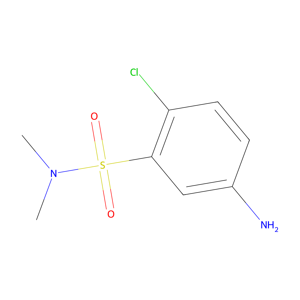 5-amino-2-chloro-N,N-dimethylbenzene-1-sulfonamide molecular structure, CAS 10475-06-6