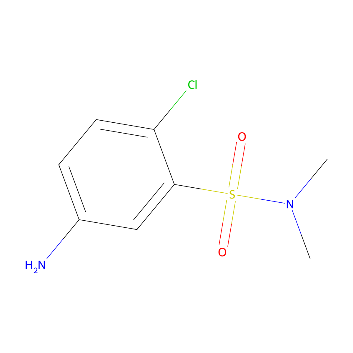 5-amino-2-chloro-N,N-dimethylbenzene-1-sulfonamide molecular structure, CAS 10475-06-6