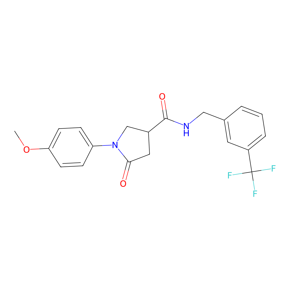 1-(4-methoxyphenyl)-5-oxo-N-{[3-(trifluoromethyl)phenyl]methyl}pyrrolidine-3-carboxamide molecular structure, CAS 1047516-52-8
