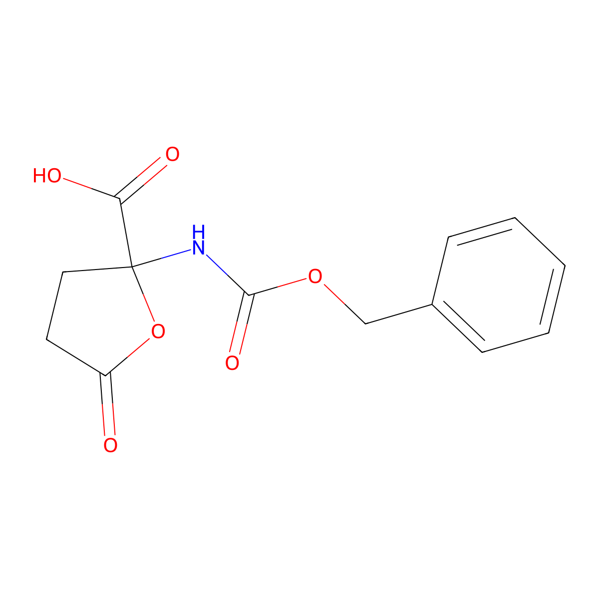 2-(((Benzyloxy)carbonyl)amino)-5-oxotetrahydrofuran-2-carboxylic acid molecular structure, CAS 104754-51-0