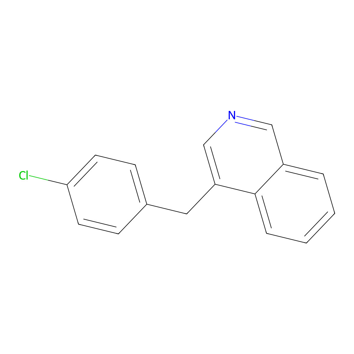 4-[(4-Chlorophenyl)methyl]isoquinoline molecular structure, CAS 104755-77-3
