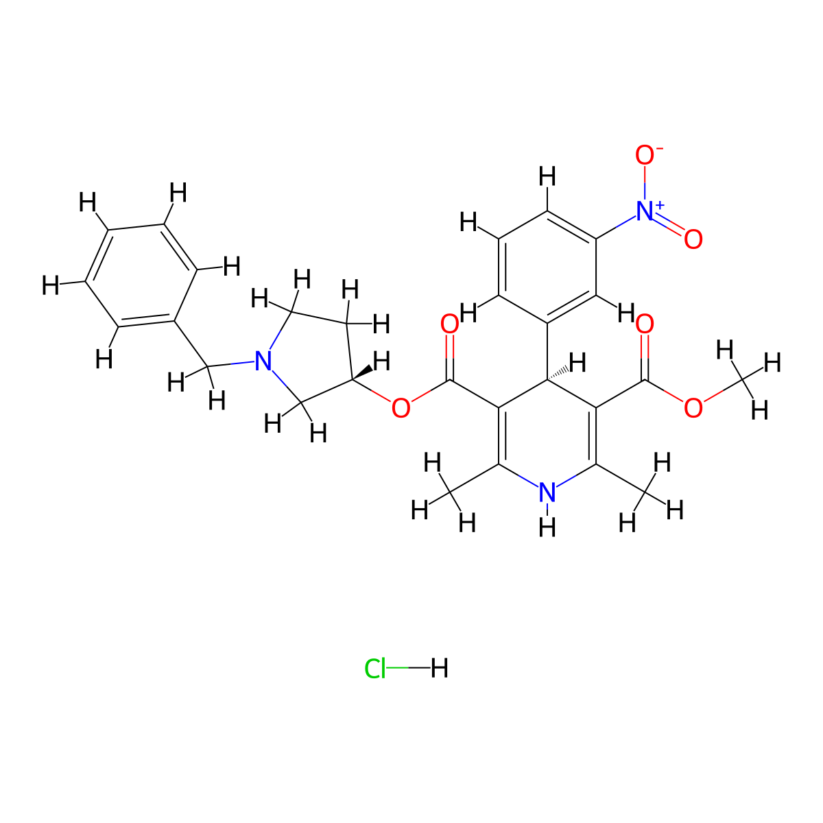 Barnidipine Hydrochloride molecular structure, CAS 104757-53-1