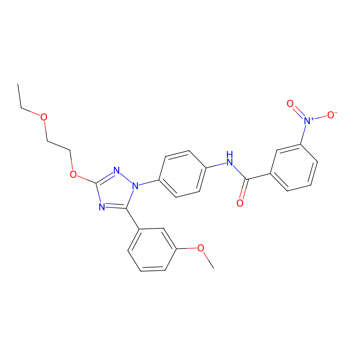 N-(4-(3-(2-Ethoxyethoxy)-5-(3-methoxyphenyl)-1H-1,2,4-triazol-1-yl)phenyl)-3-nitrobenzamide molecular structure, CAS 1047578-58-4