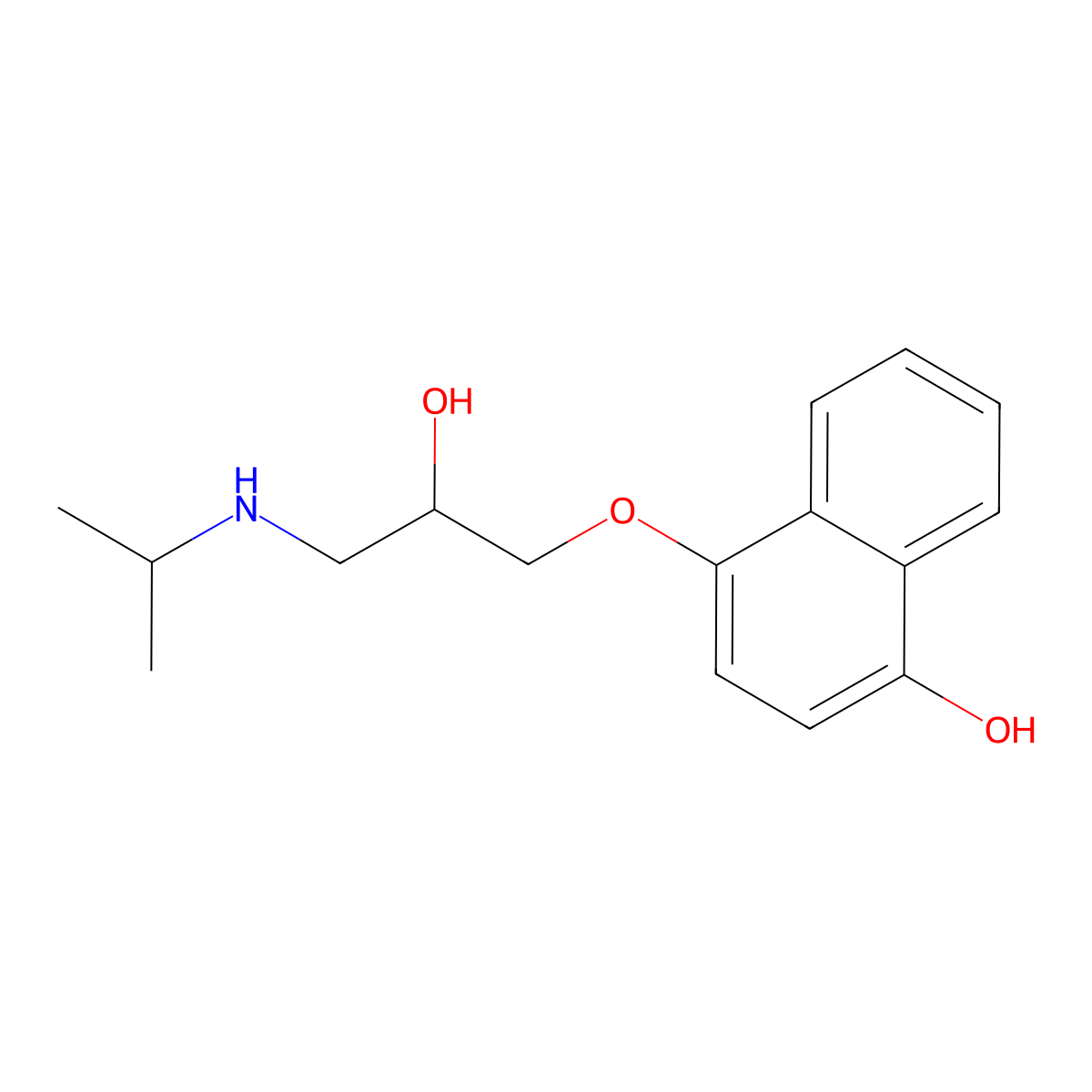 (+-)-4-Hydroxypropranolol molecular structure, CAS 10476-53-6
