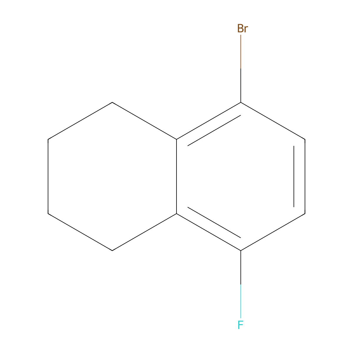 5-Bromo-8-fluoro-1,2,3,4-tetrahydronaphthalene molecular structure, CAS 104761-49-1