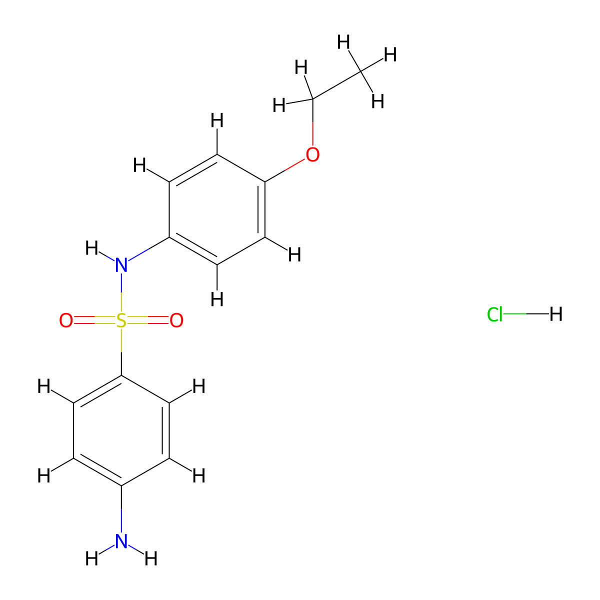 4-amino-N-(4-ethoxyphenyl)benzenesulfonamide hydrochloride molecular structure, CAS 1047620-35-8